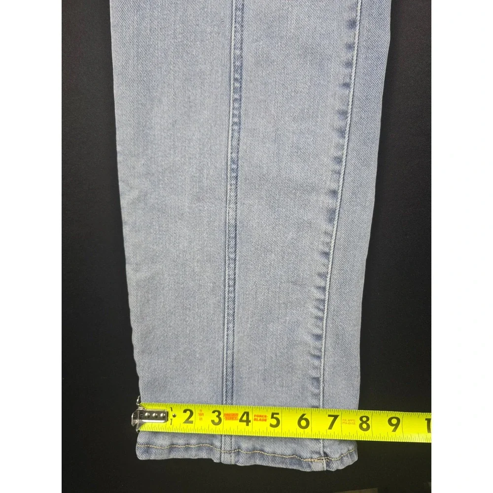 LuLaRoe Womens Size 36 Light Wash Front Seam Straight Leg Elastic Waist Jeans